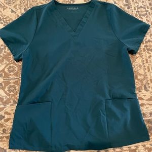 BNWOT Mandala Caribbean Blue Scrub Top